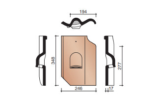 Aanvullende informatie oude holle ventilatiepan met rooster, antraciet engobe